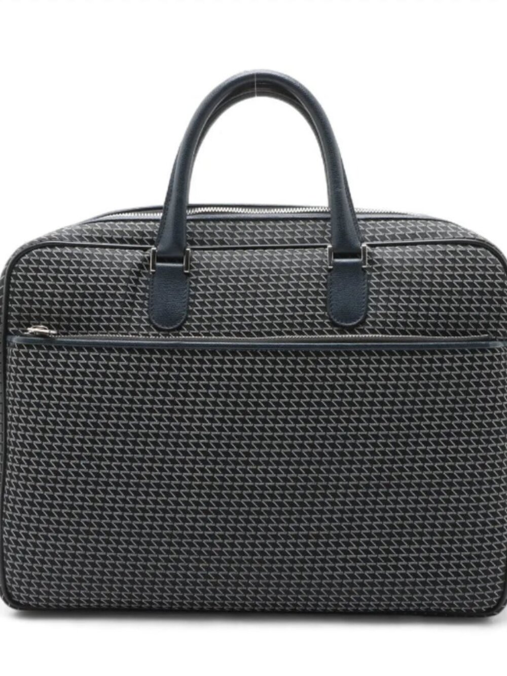 Valextra Keval x Leather Business Bag Navy Blue